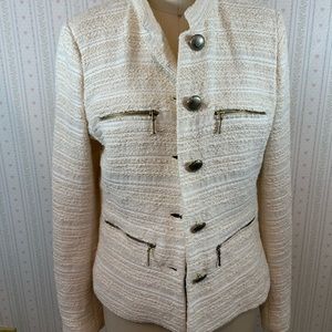 ZARA cream white tweed jacket